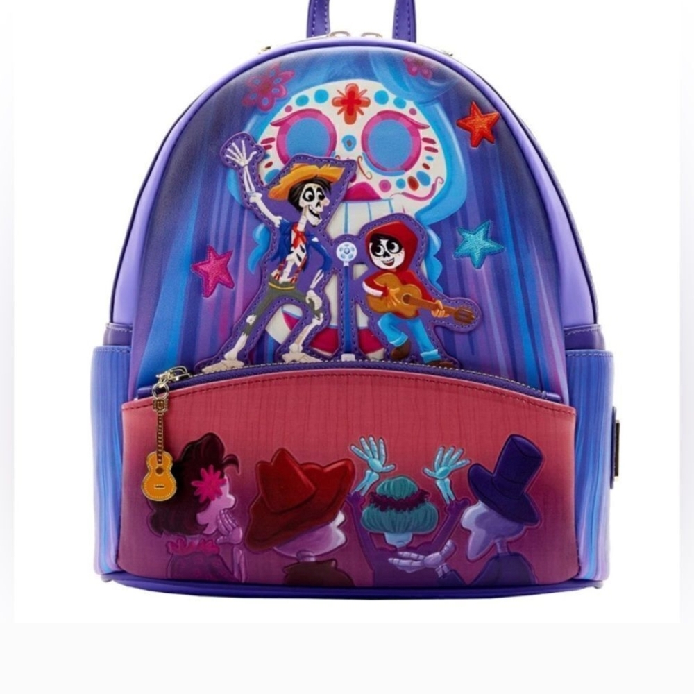 💜Loungefly | Pixar | COCO |Moments Miguel and Hector Performance Mini Backpack